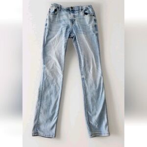Cat & Jack Skinny Stretch Jeans Light Blue Denim Elastic Waist Girls Tween 16